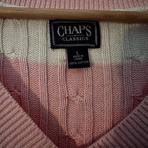 PINK AND WHITE CHAMPS KNITTED SWEATER